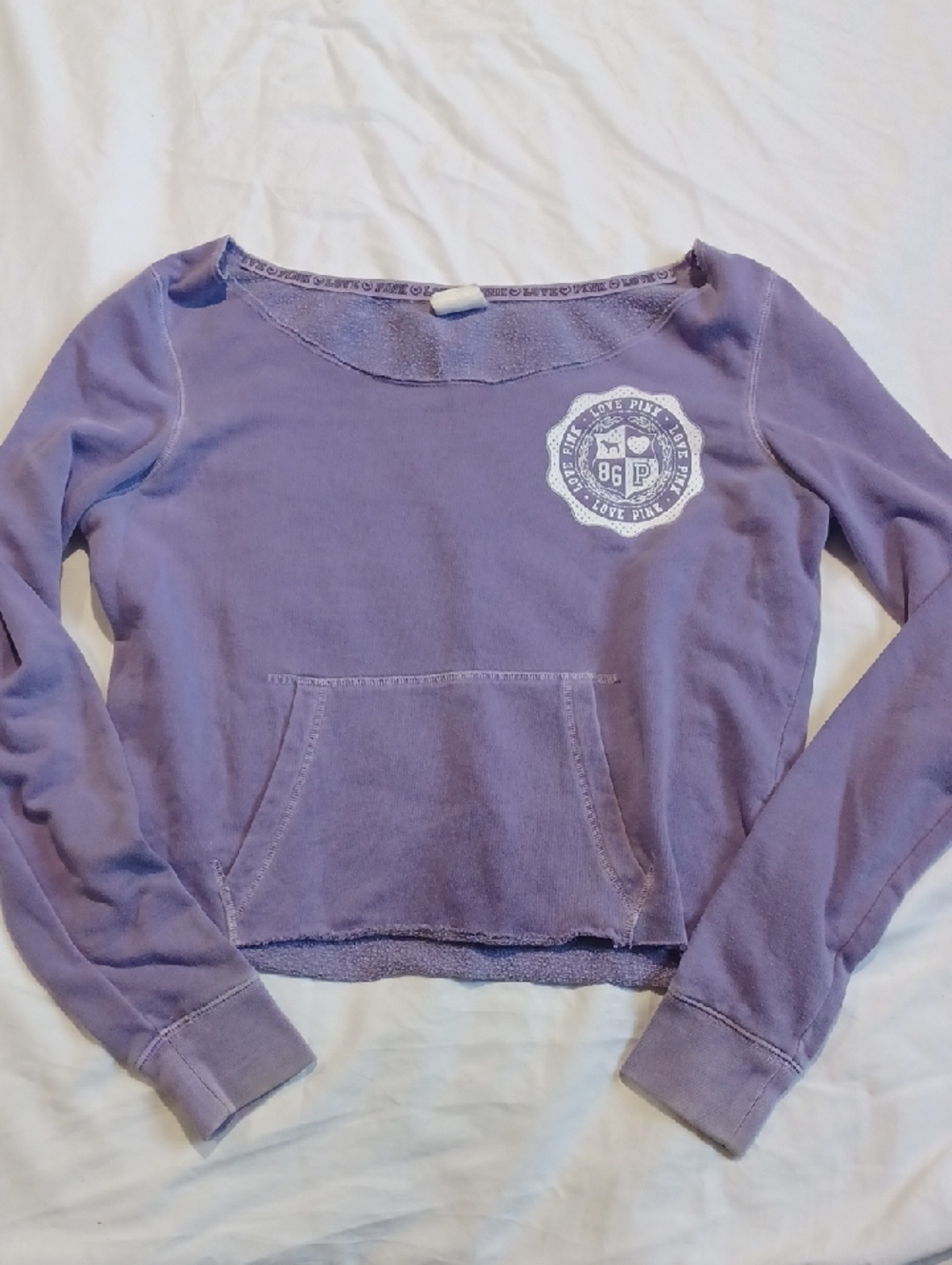 PINK Victoria's Secret Lavender Cropped Sweatshirt